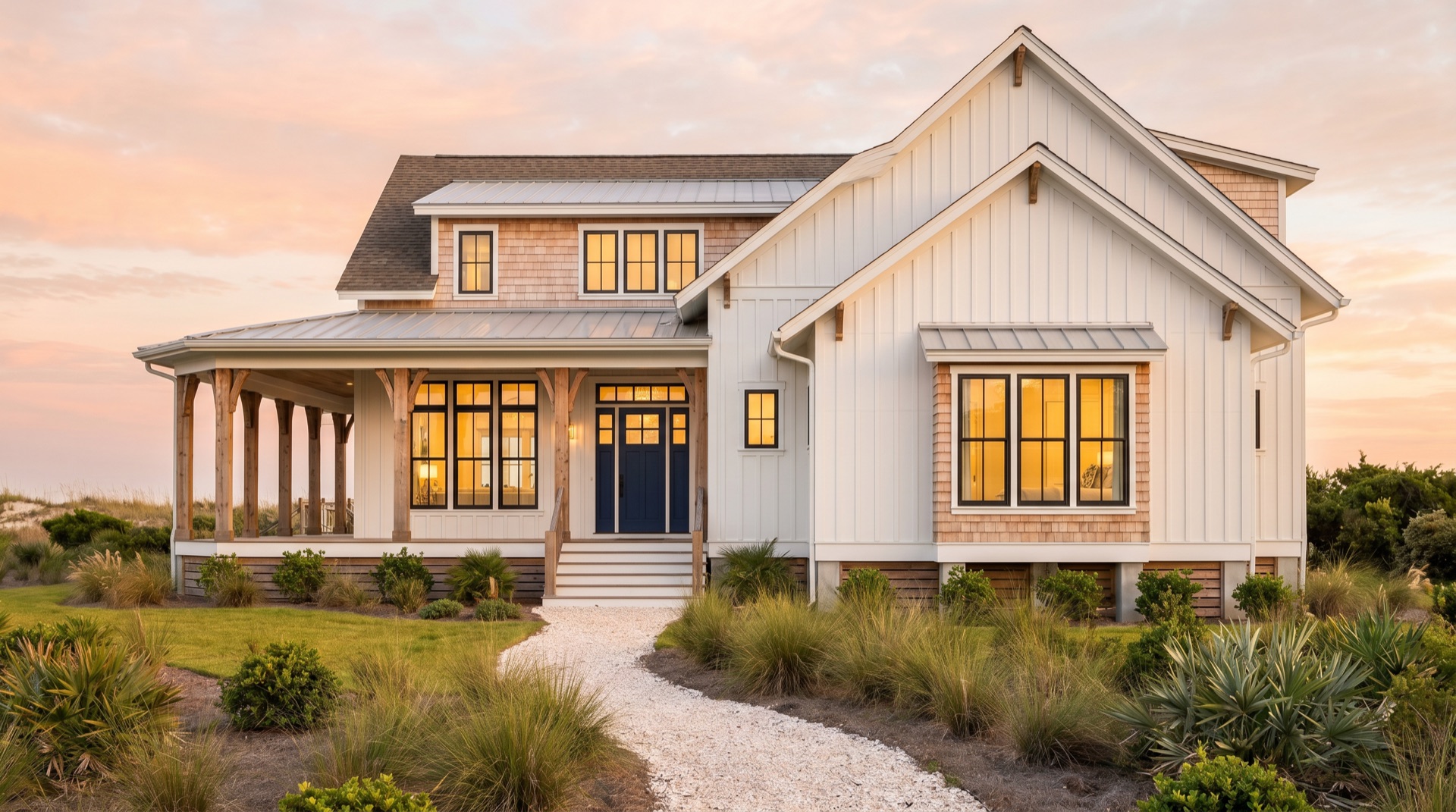 Finished custom coastal home built by Northstar Custom Works in Southport, NC