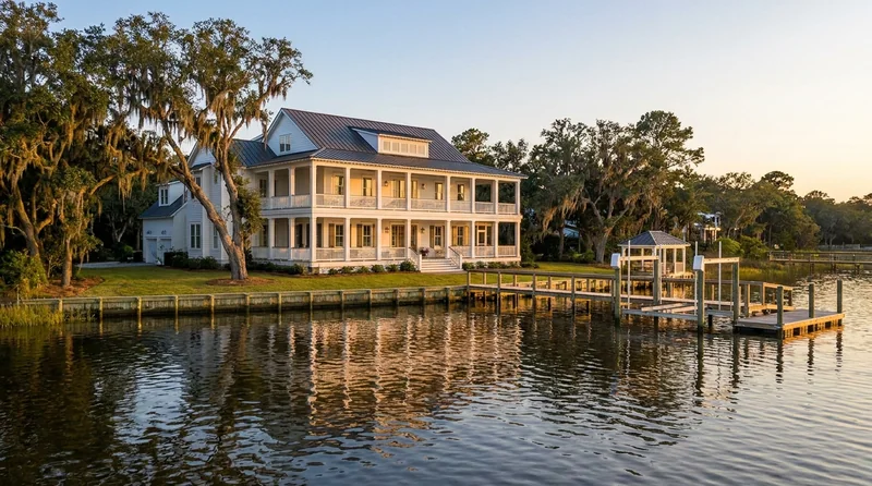 A luxury waterfront custom home on the Cape Fear River at Southport, NC, the home base of Northstar Custom Works