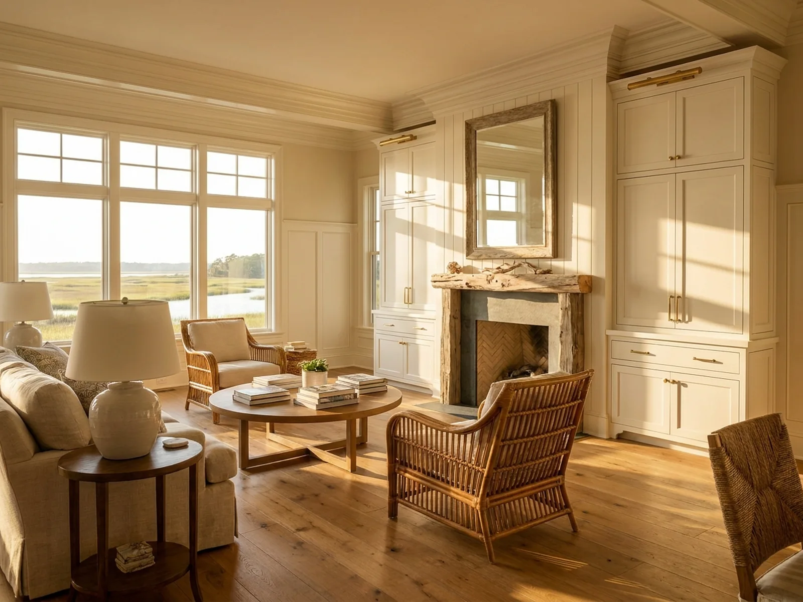 Finished interior room in a custom home completed by Northstar Custom Works on the NC coast